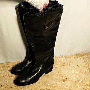 Sam Edelman Penny2 Black Soft Leather Equestrian Riding Boots Size 8M